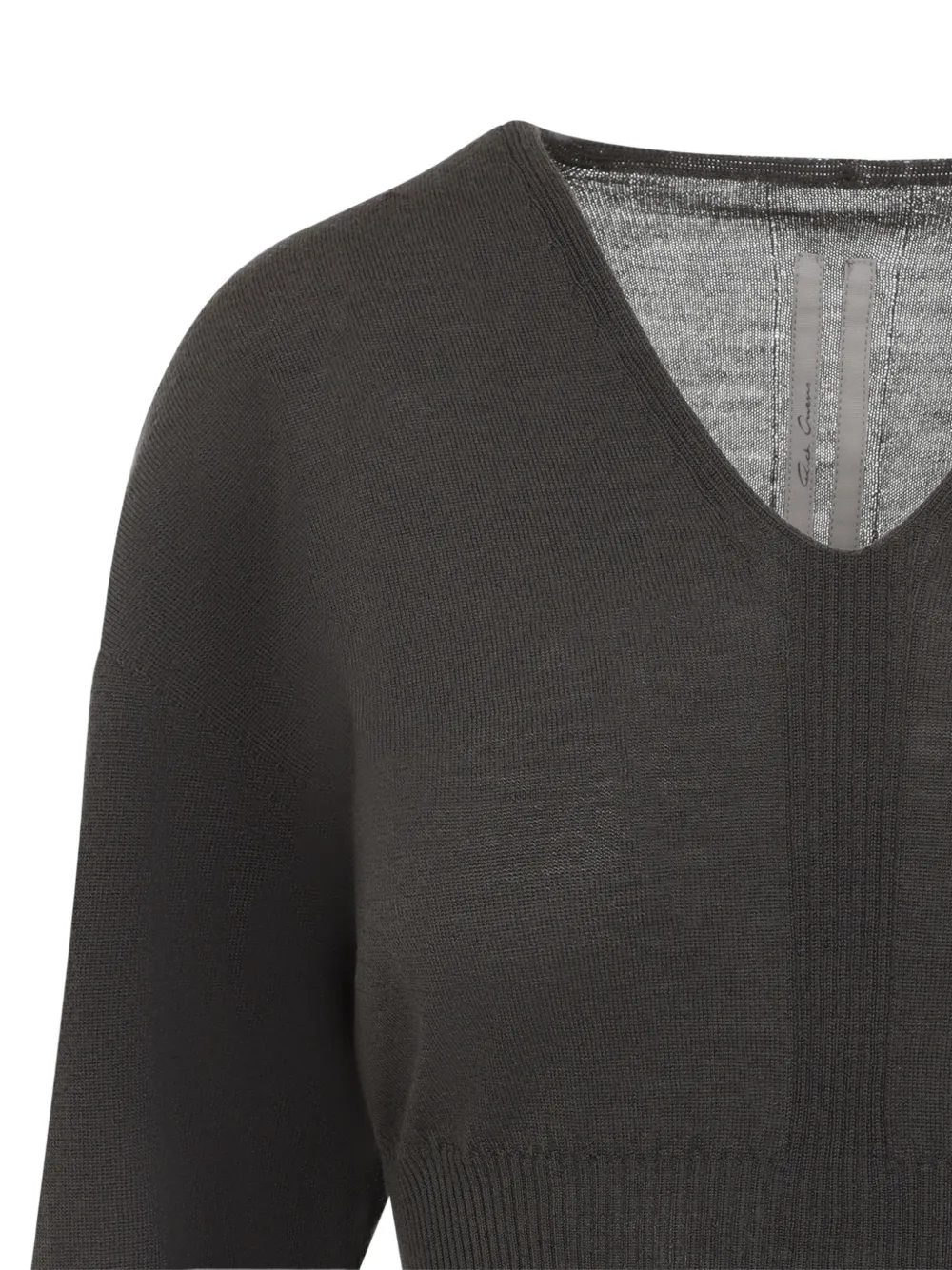 Rick Owens V-neck cropped sweater Grijs