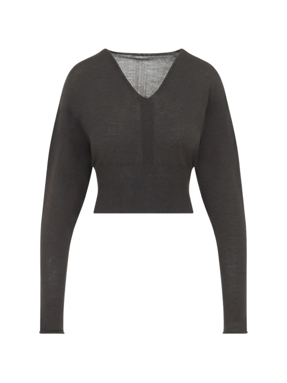 Rick Owens V-neck cropped sweater - Grau