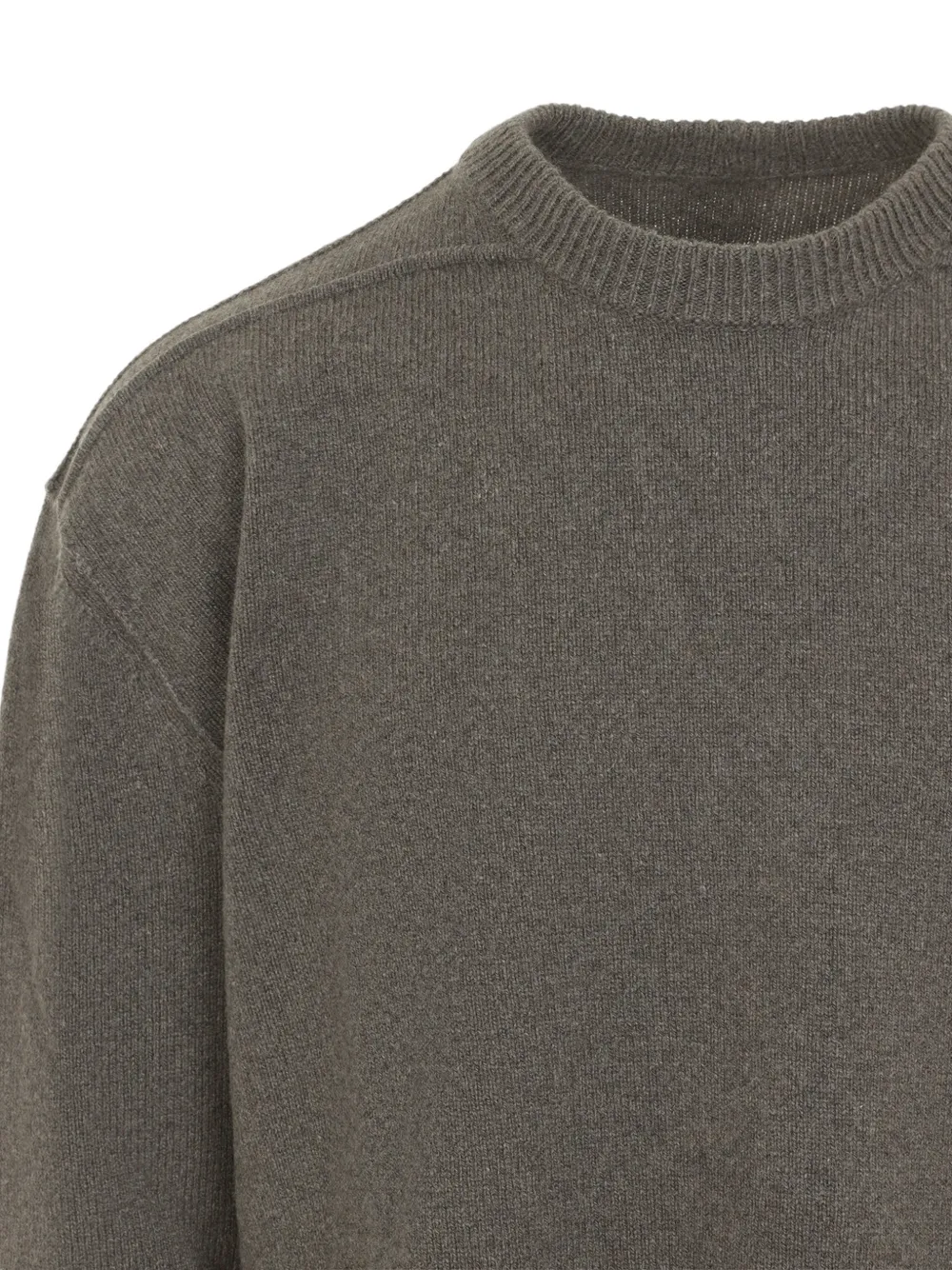 Rick Owens ribbed-trim side-slit sweater Grijs
