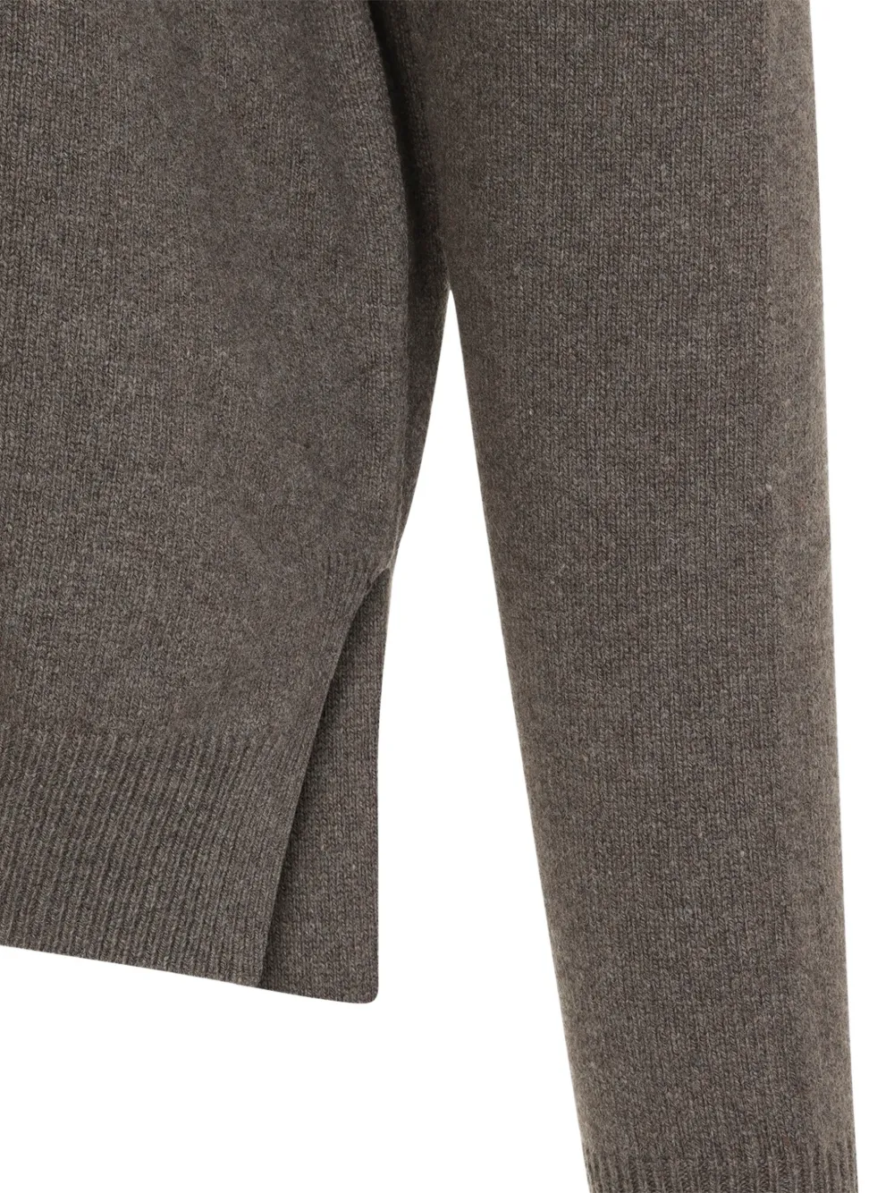 Rick Owens ribbed-trim side-slit sweater Grijs