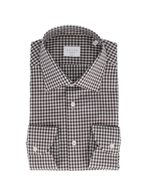 Xacus gingham-pattern cotton shirt