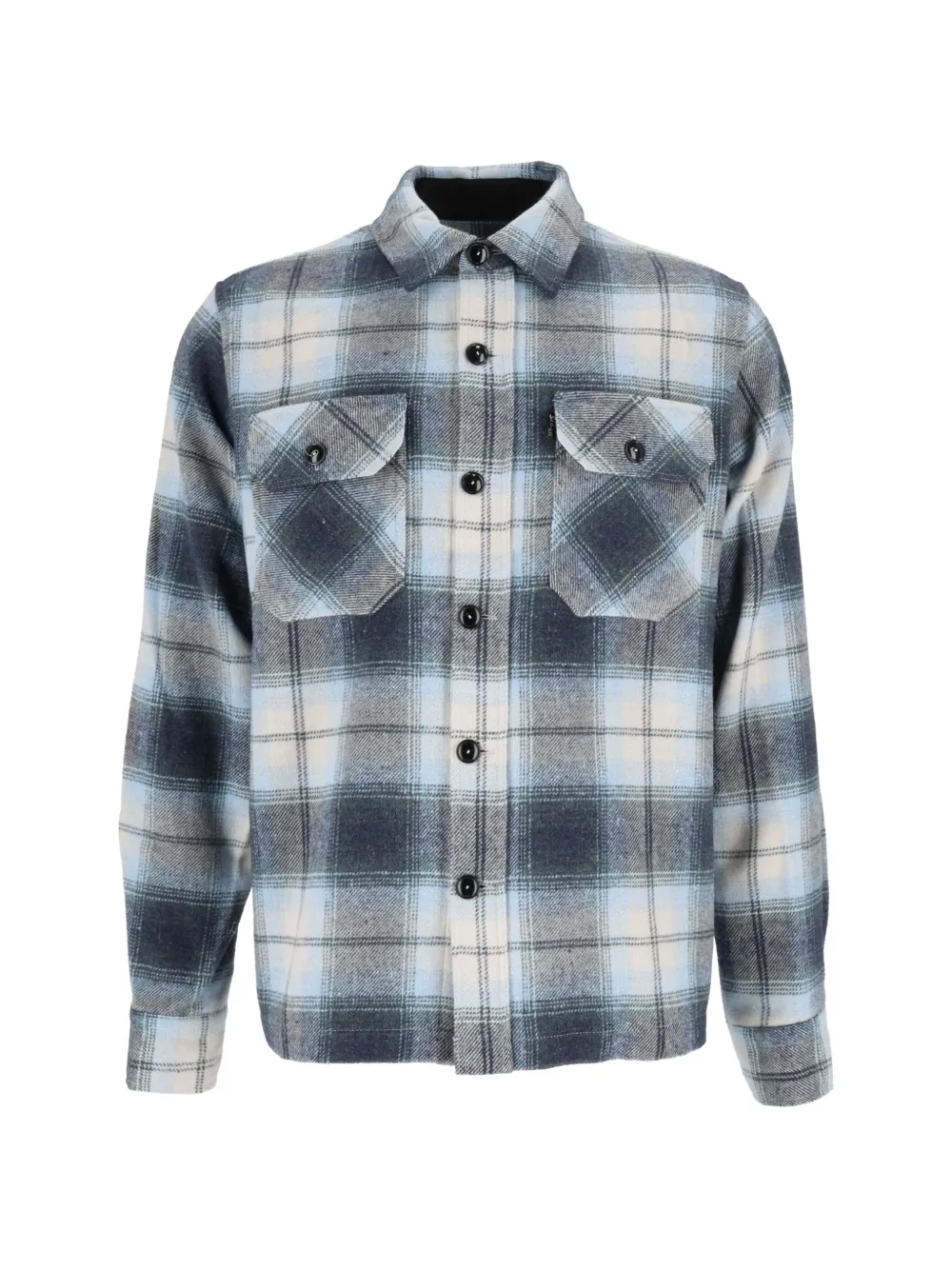 Schott Check-print Over-shirt In Blue