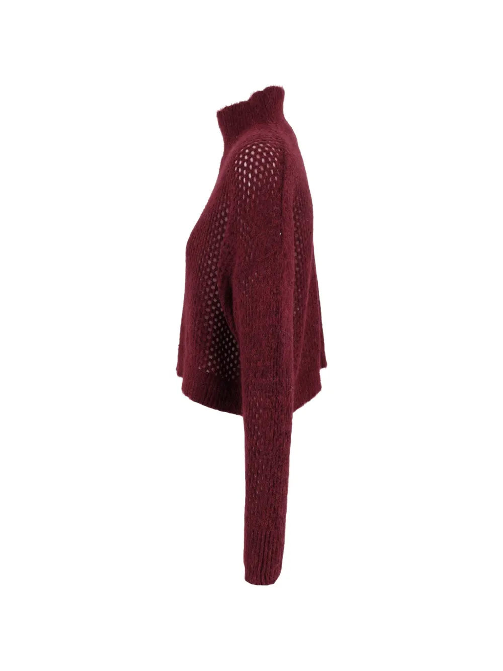 Antonelli perforated-knit high-neck sweater Rood