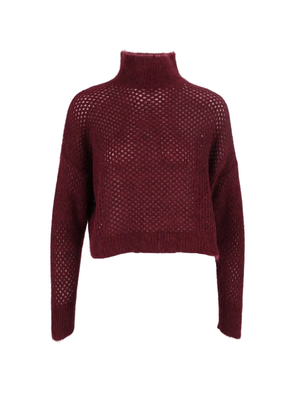 Antonelli perforated-knit high-neck sweater Rood