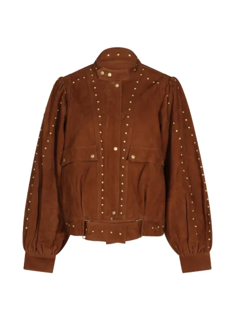 FARM Rio stud-embellished suede jacket
