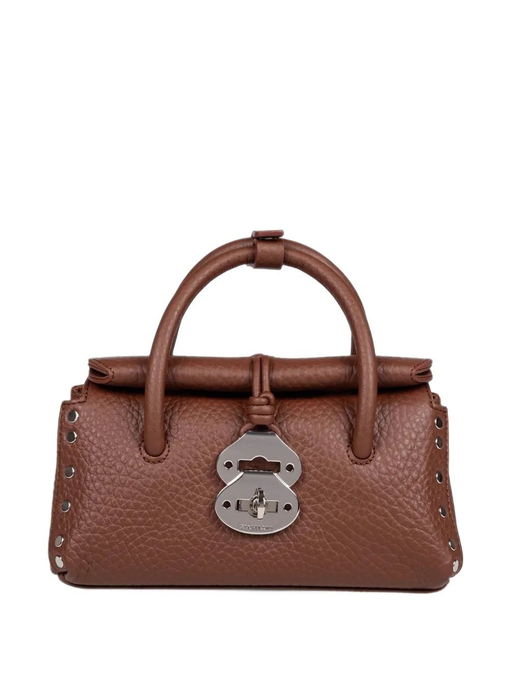 Zanellato Baby Dotta® studded leather tote bag - Marrone