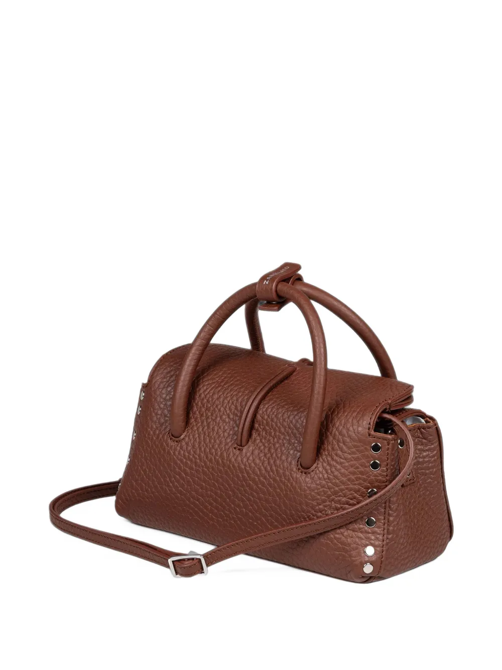 Zanellato Baby Dotta studded leather tote bag Bruin