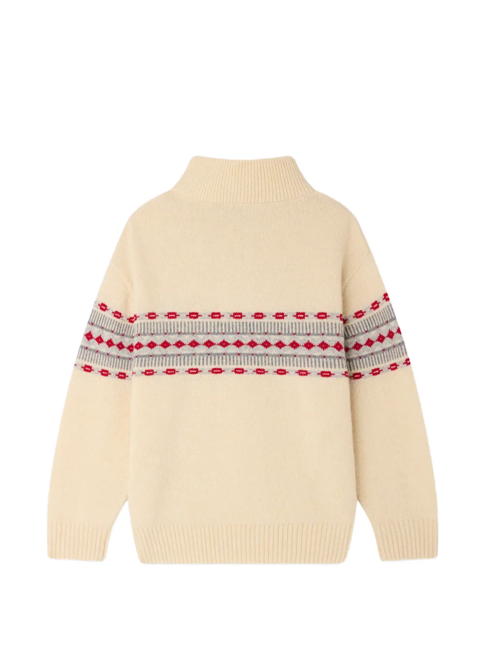 Bonpoint Manfred intarsia-knit sweater Beige