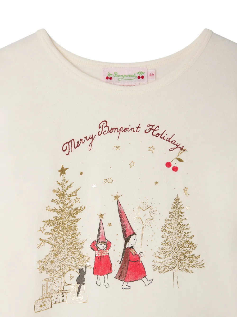 Bonpoint T-shirt met grafische print Beige