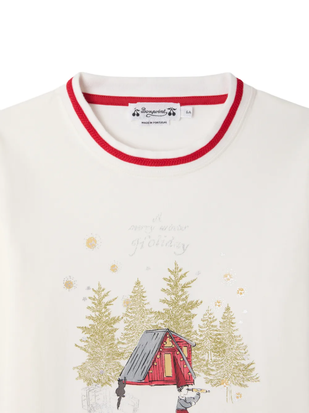 Bonpoint T-shirt met grafische print Beige