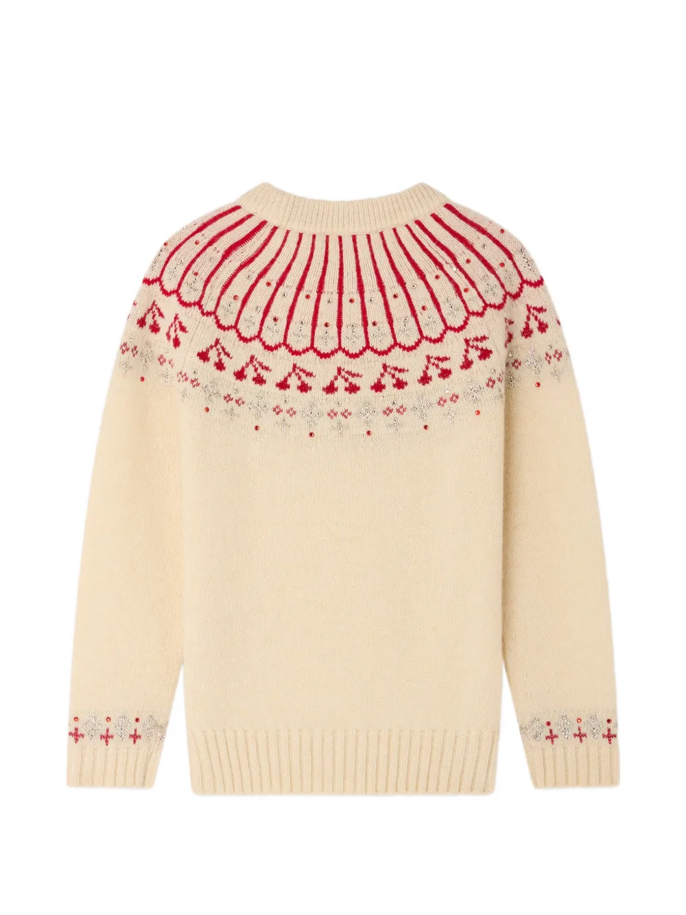 Bonpoint embellished fair isle sweater Beige