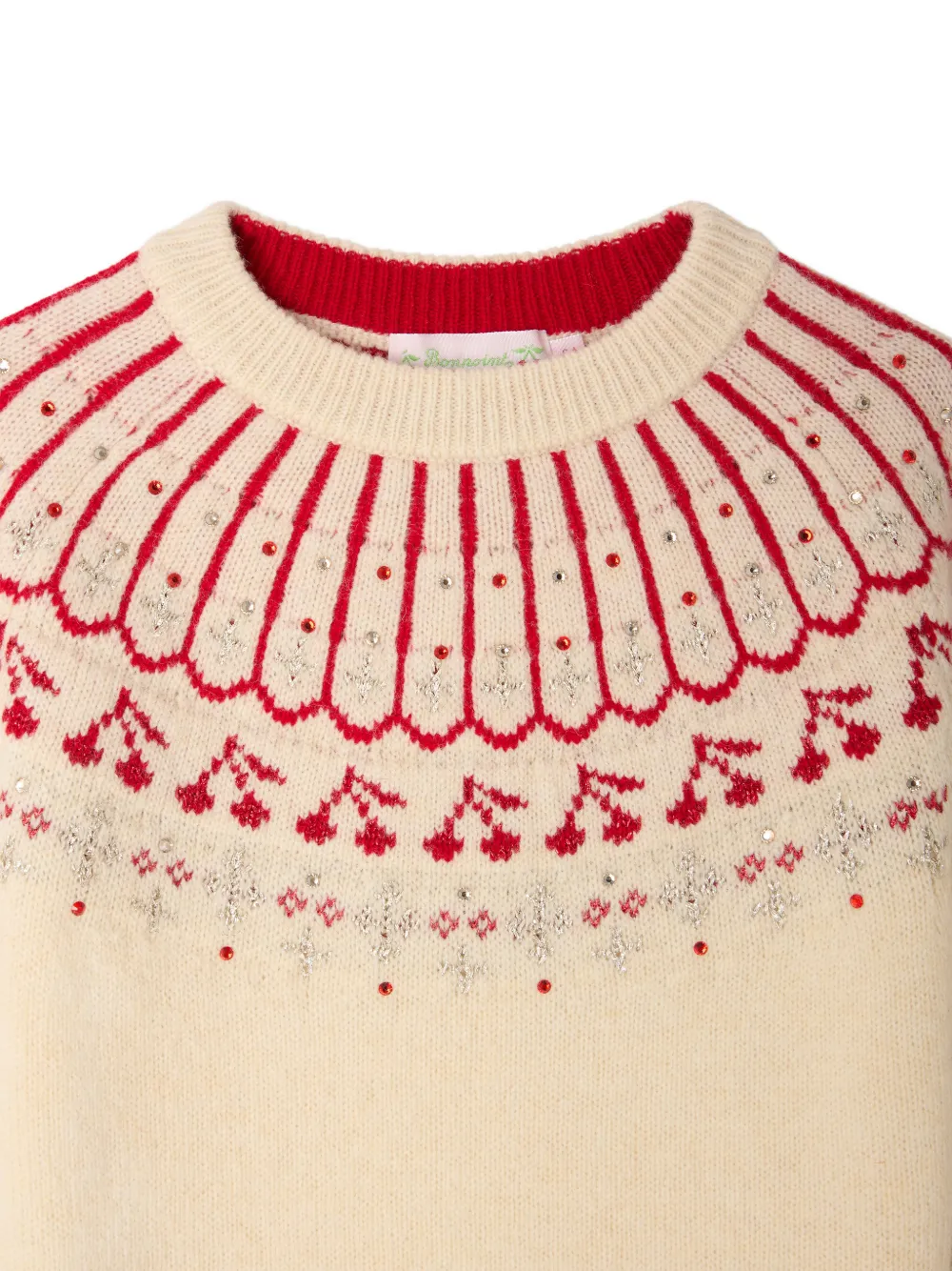 Bonpoint embellished fair isle sweater Beige