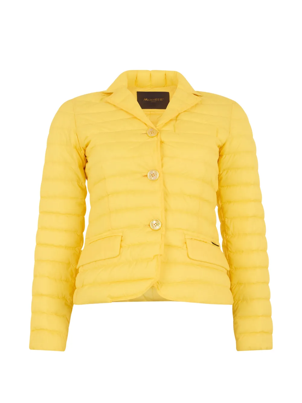 Moorer Aspen-Op quilted button-up jacket - Yellow