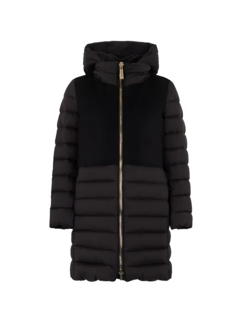 Moorer Acero-Le quilted hooded single breasted coat
