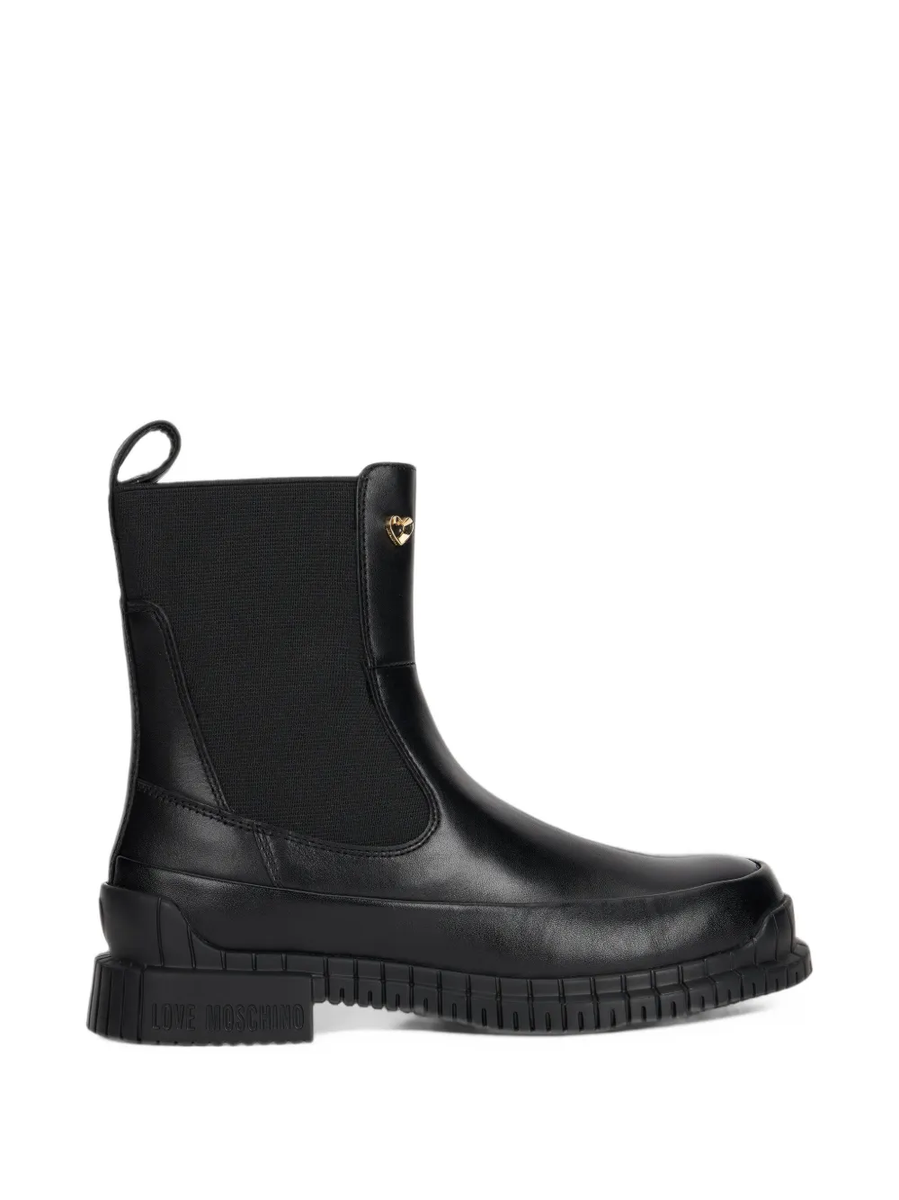Love Moschino heart-motif ridged-sole boots - Nero