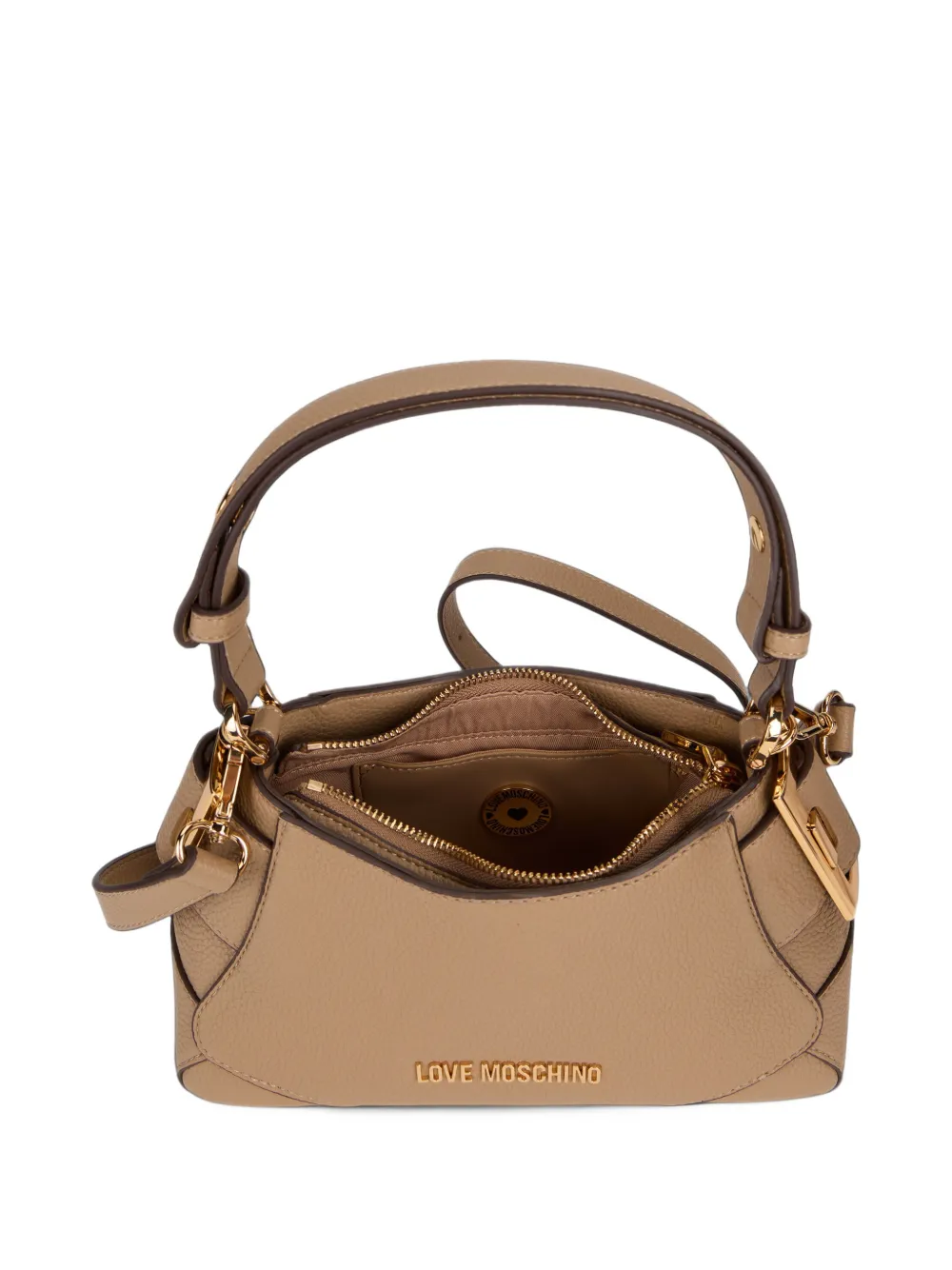 Love Moschino Schoudertas met gespdetail Beige