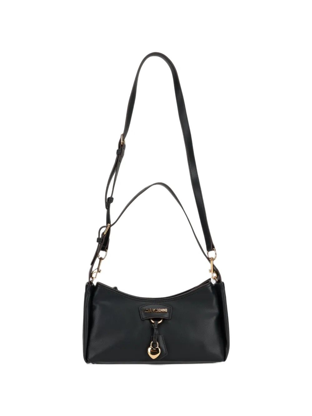 Love Moschino heart-motif logo-plaque shoulder bag - Nero