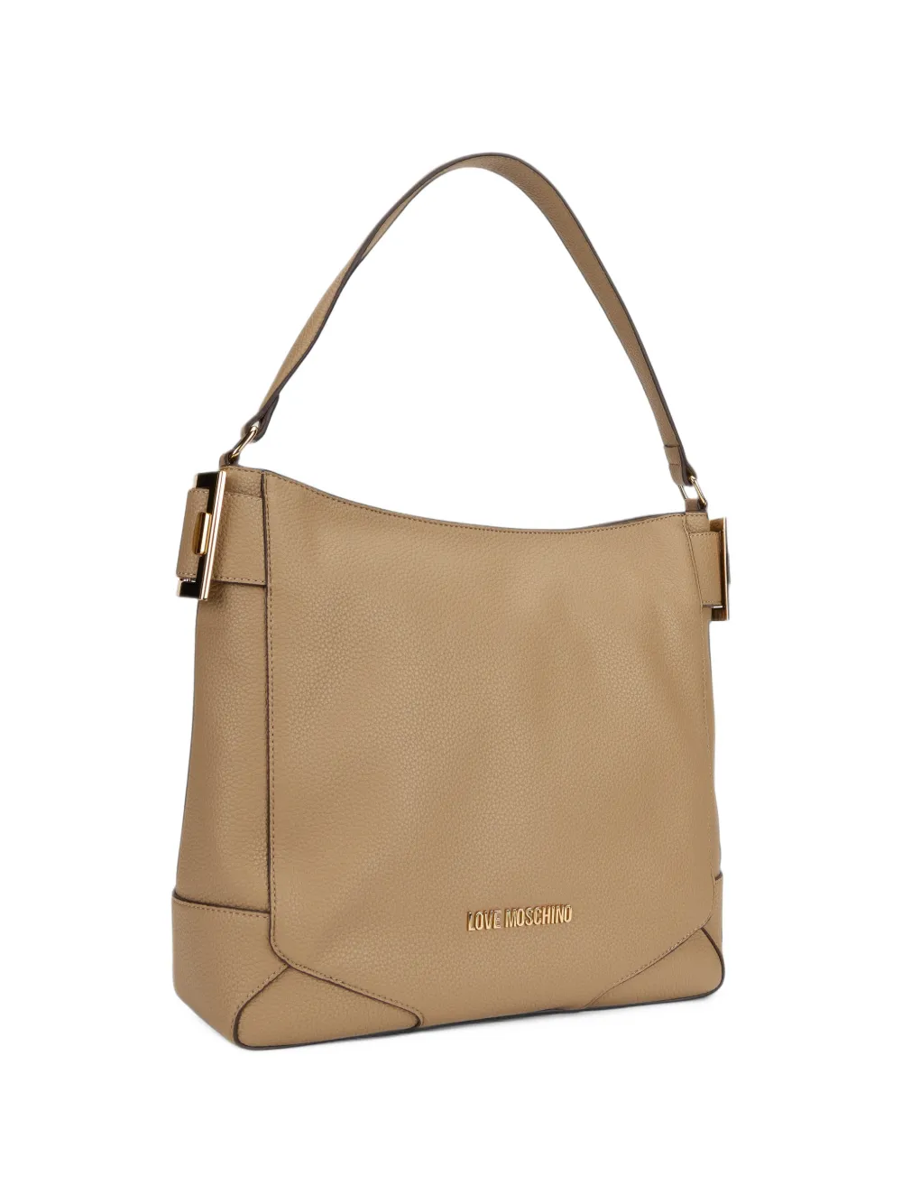 Love Moschino Schoudertas met logoplakkaat en bewerkt effect Beige