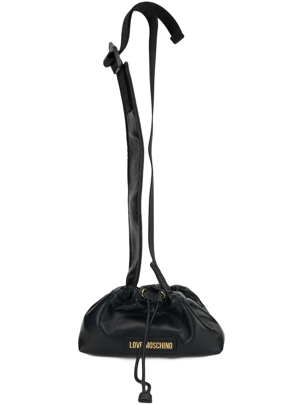 Love Moschino drawstring logo-plaque shoulder bag - Schwarz