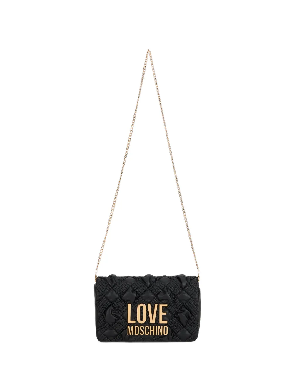 Love Moschino quilted logo-plaque shoulder bag - Nero