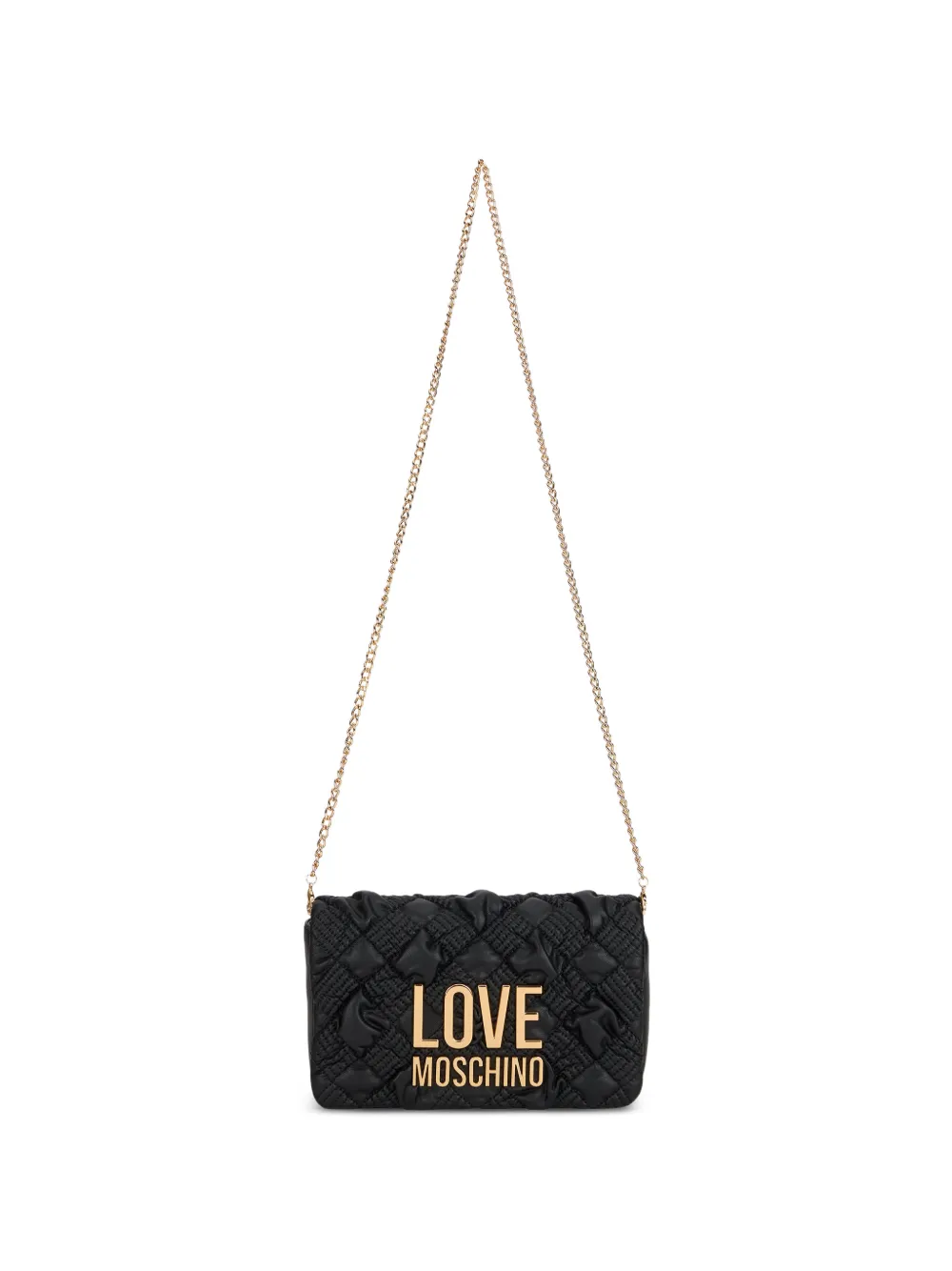 Love Moschino Schoudertas met logoplakkaat Zwart