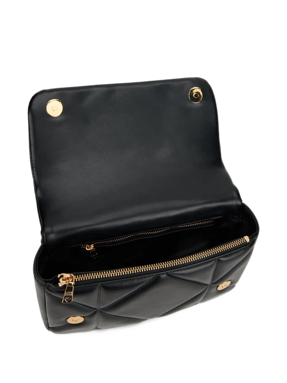 Love Moschino Schoudertas met logoplakkaat Zwart