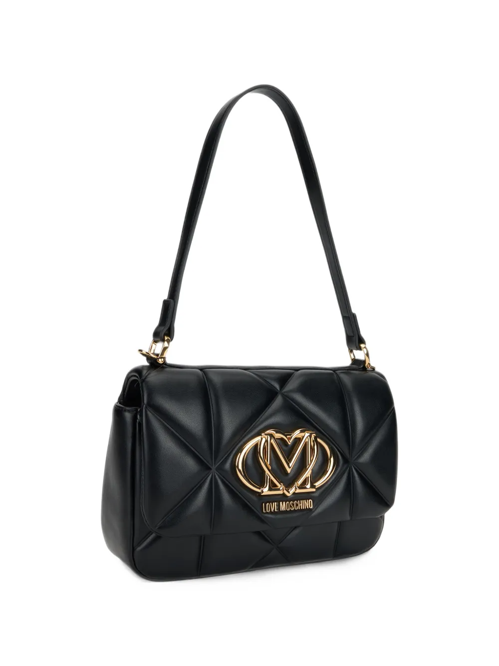 Love Moschino Schoudertas met logoplakkaat Zwart