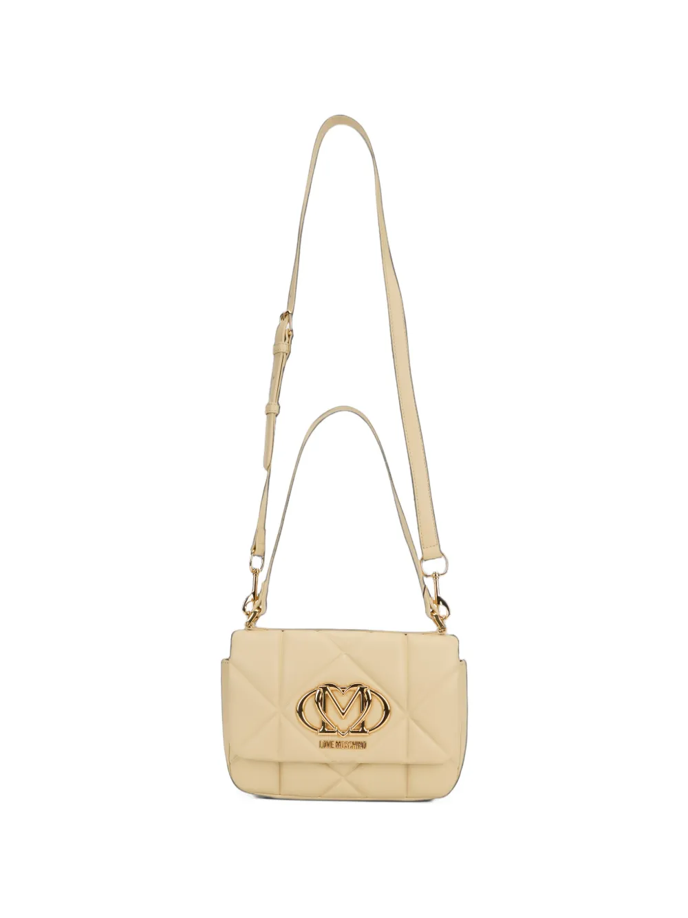 Love Moschino quilted logo-plaque shoulder bag - Nude