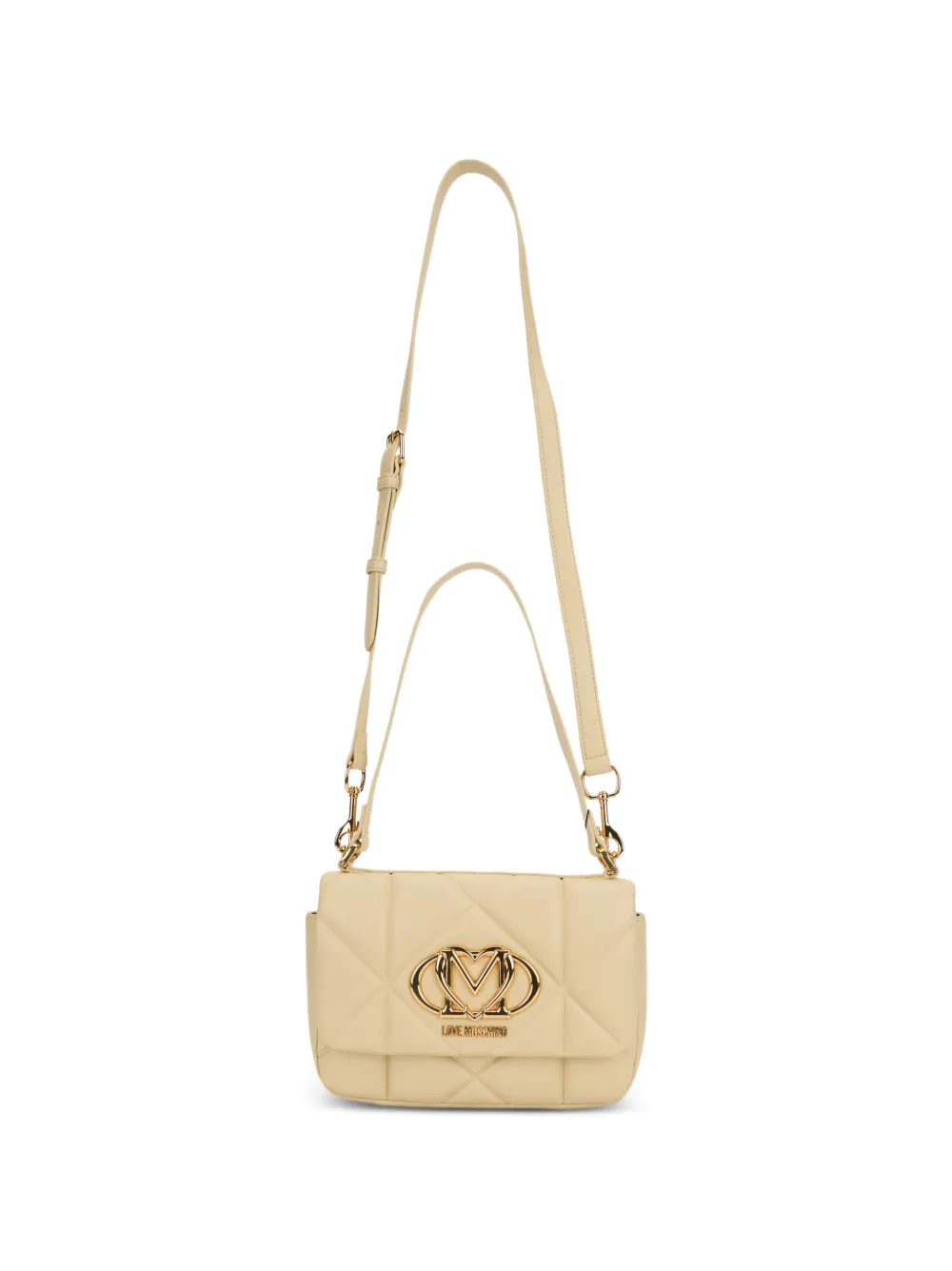 Love Moschino Schoudertas met logoplakkaat Beige