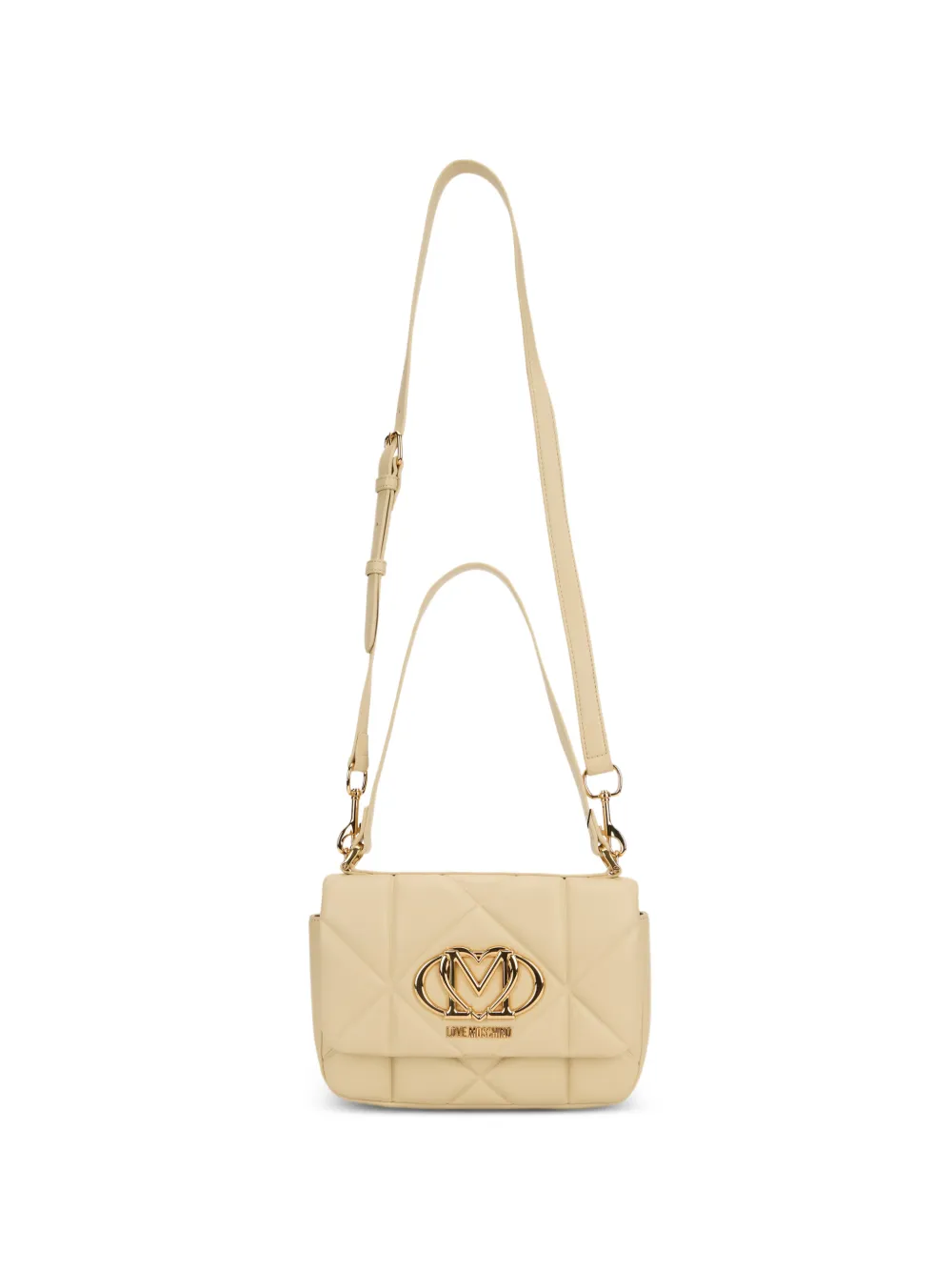 Love Moschino quilted logo-plaque shoulder bag - Toni neutri