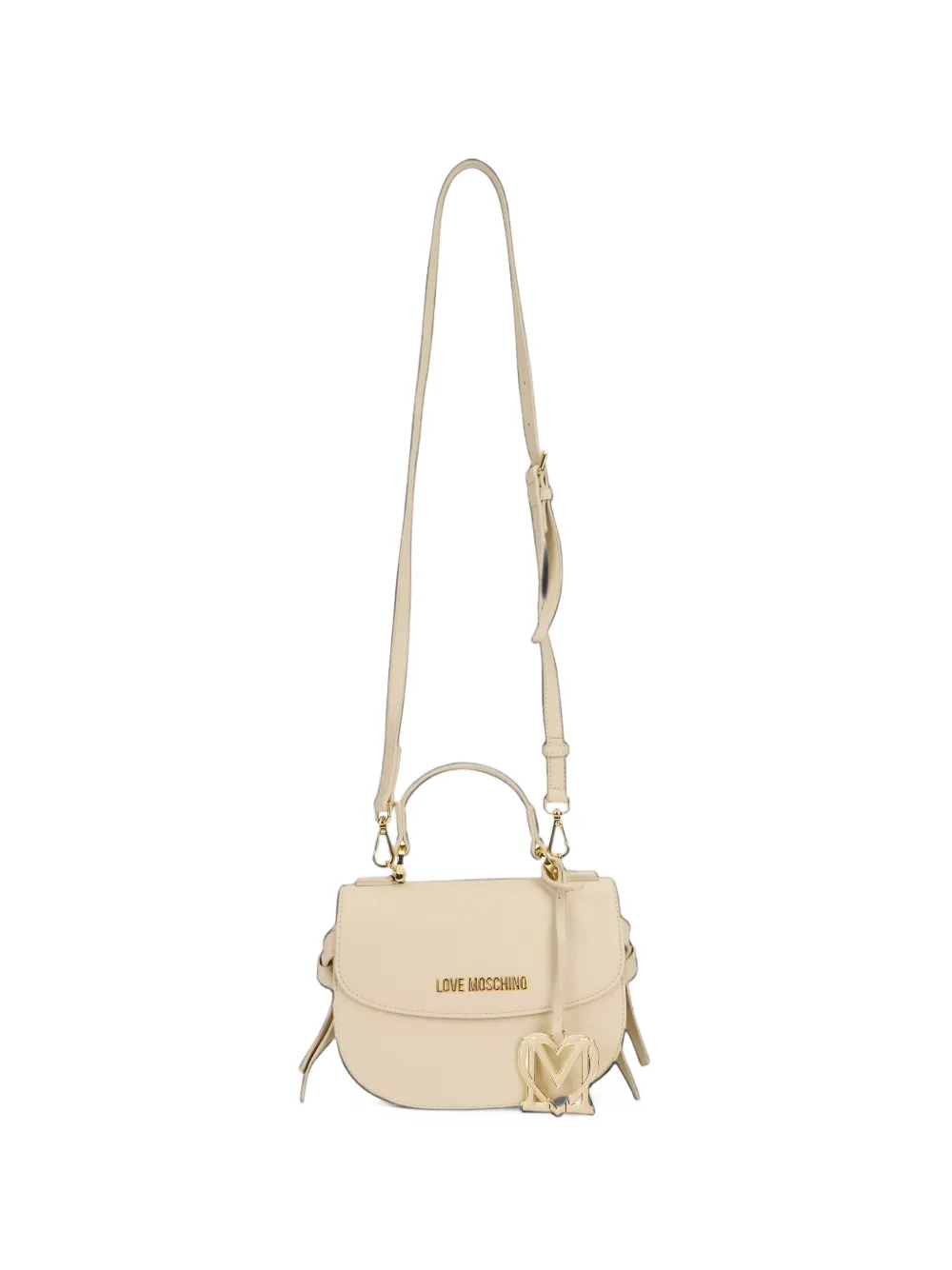 Love Moschino logo-plaque shoulder bag - Nude