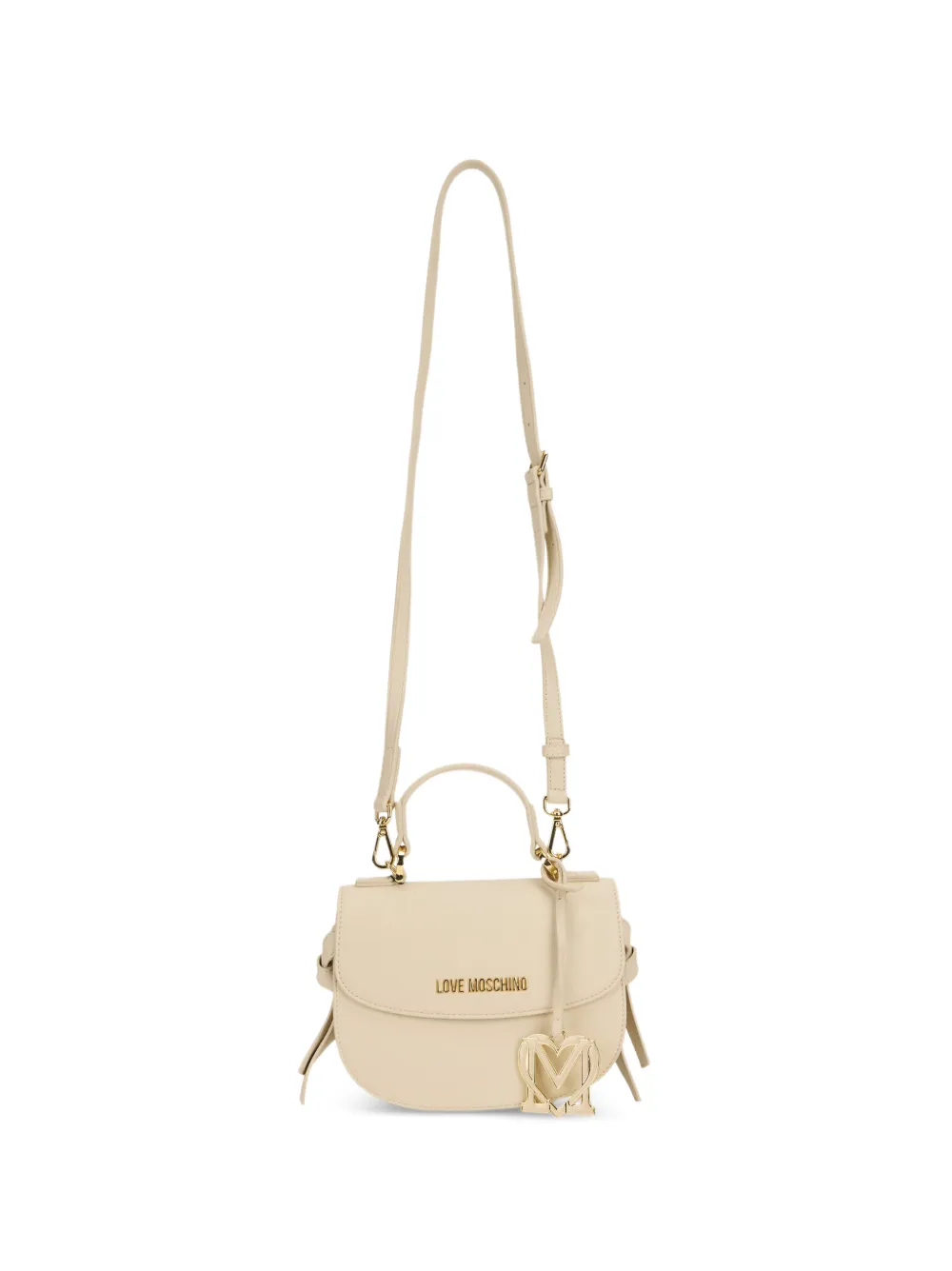 Love Moschino logo-plaque shoulder bag - Nude