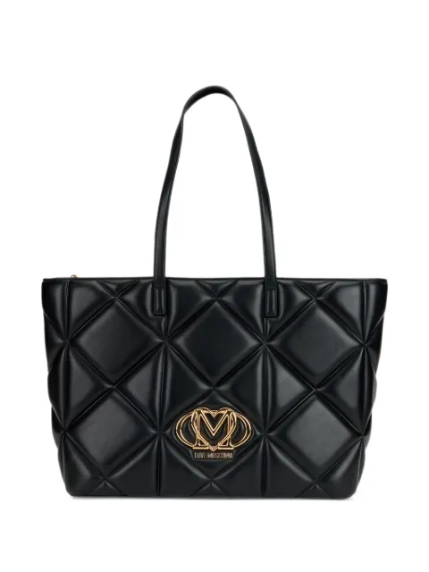 Love Moschino quilted logo-plaque tote bag