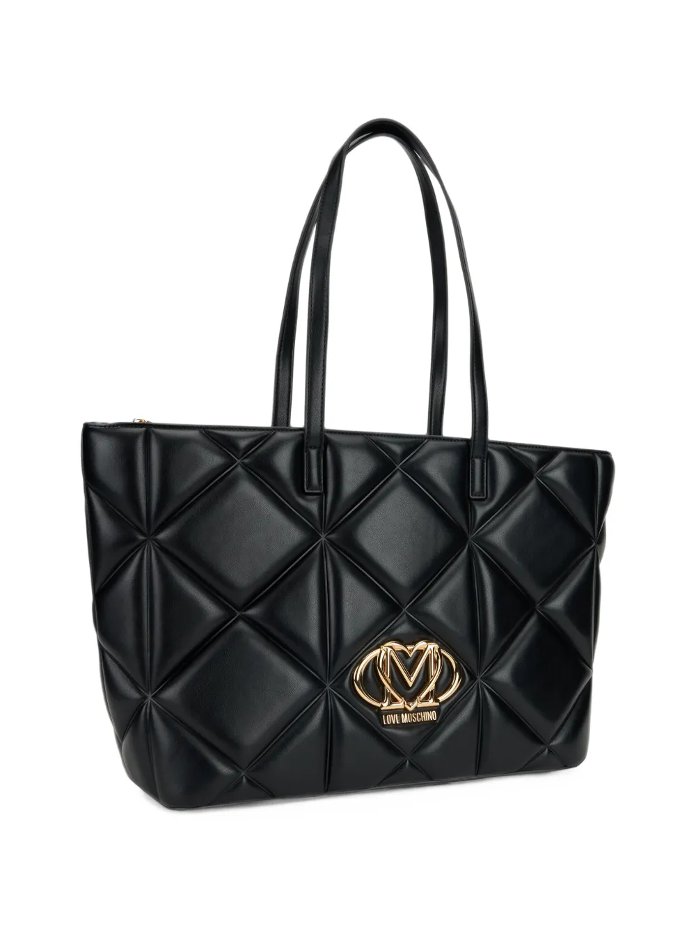 Love Moschino Shopper met logoplakkaat Zwart