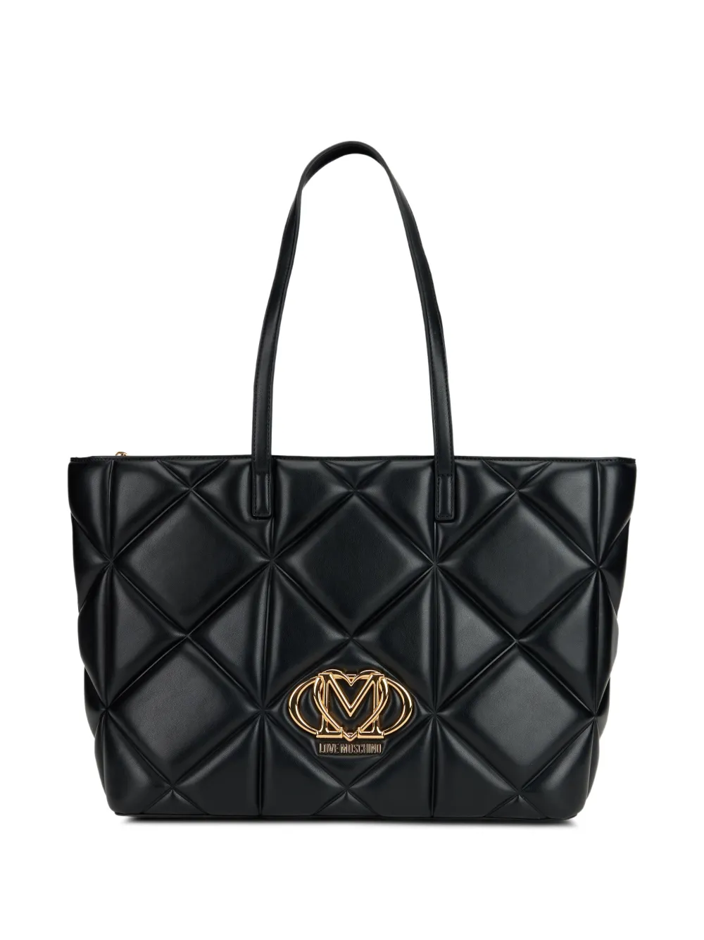 Love Moschino Shopper met logoplakkaat Zwart