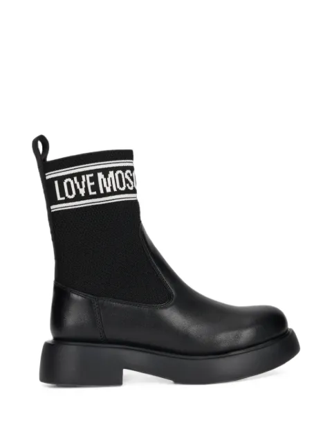 Love Moschino logo-print sock-style boots