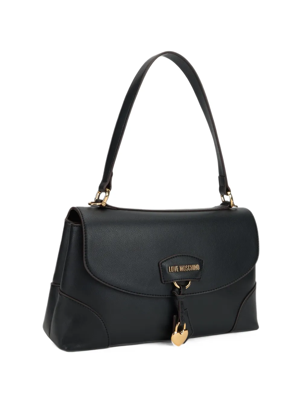 Love Moschino Schoudertas met hartbedel en logoplakkaat Zwart