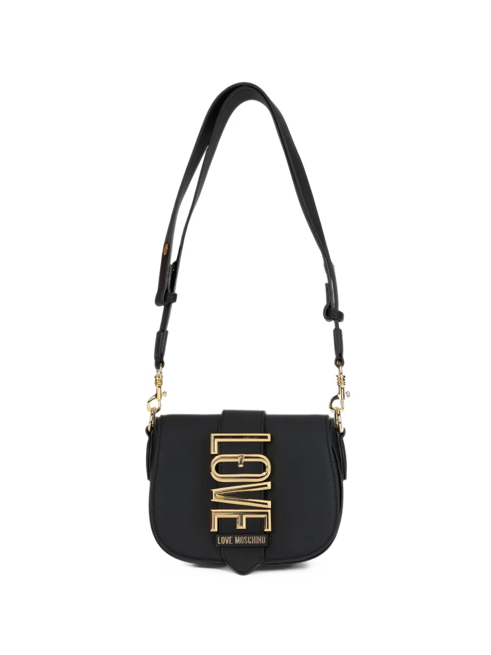 Love Moschino logo-plaque shoulder bag - Schwarz
