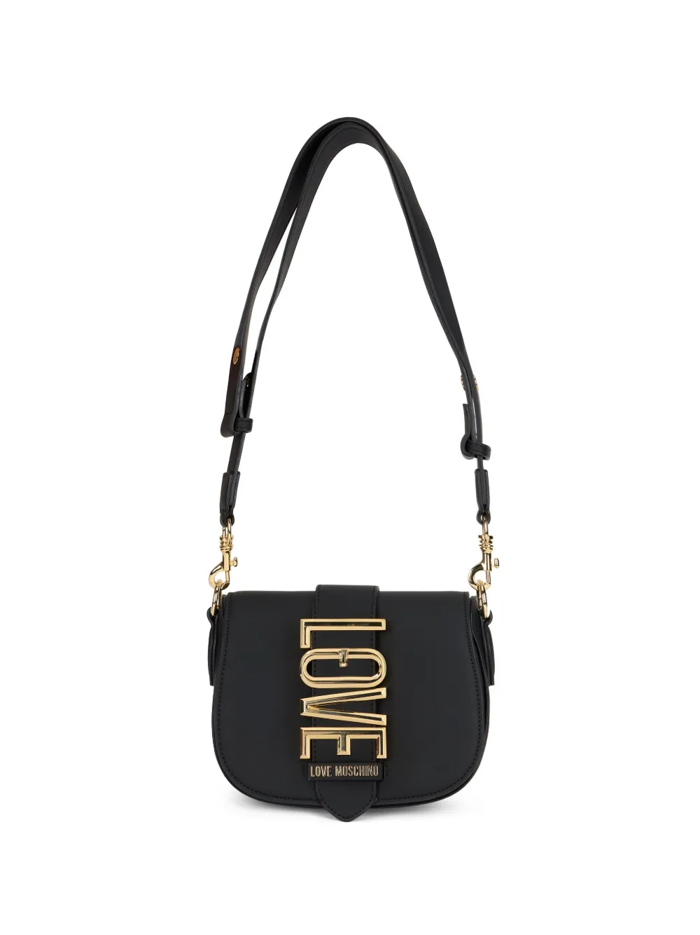 Love Moschino logo-plaque shoulder bag - Nero