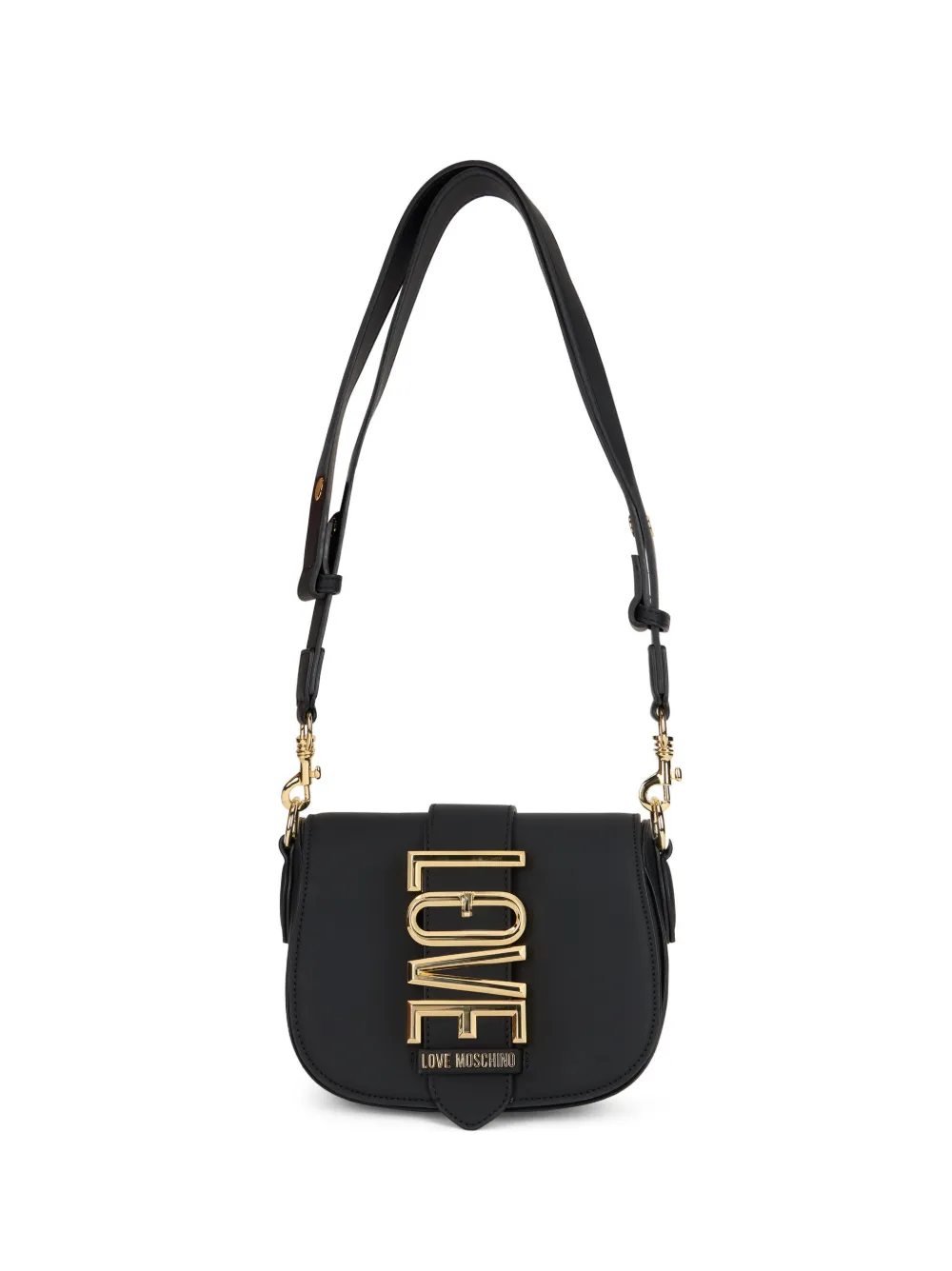 Love Moschino logo-plaque shoulder bag - Nero