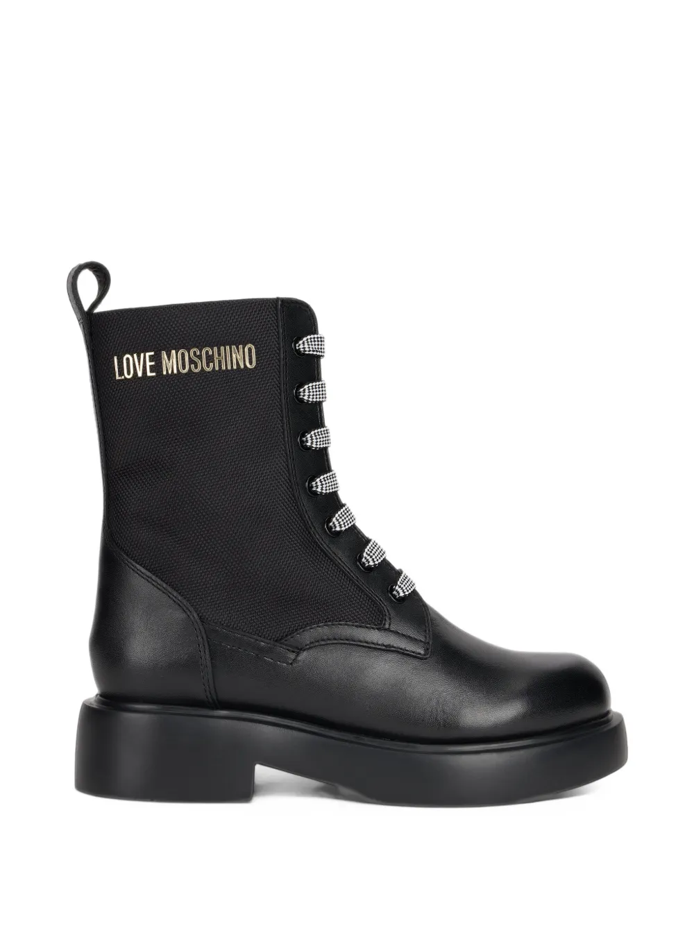 Love Moschino bottes à plaque logo et lacets - Noir Love Moschino bottes à plaque logo et lacets - Noir