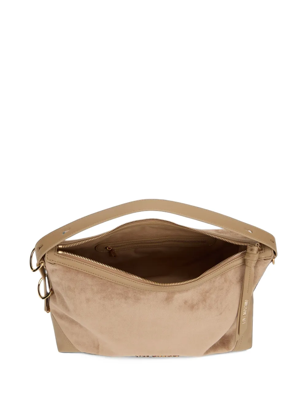 Love Moschino Schoudertas met logo-applicatie Beige