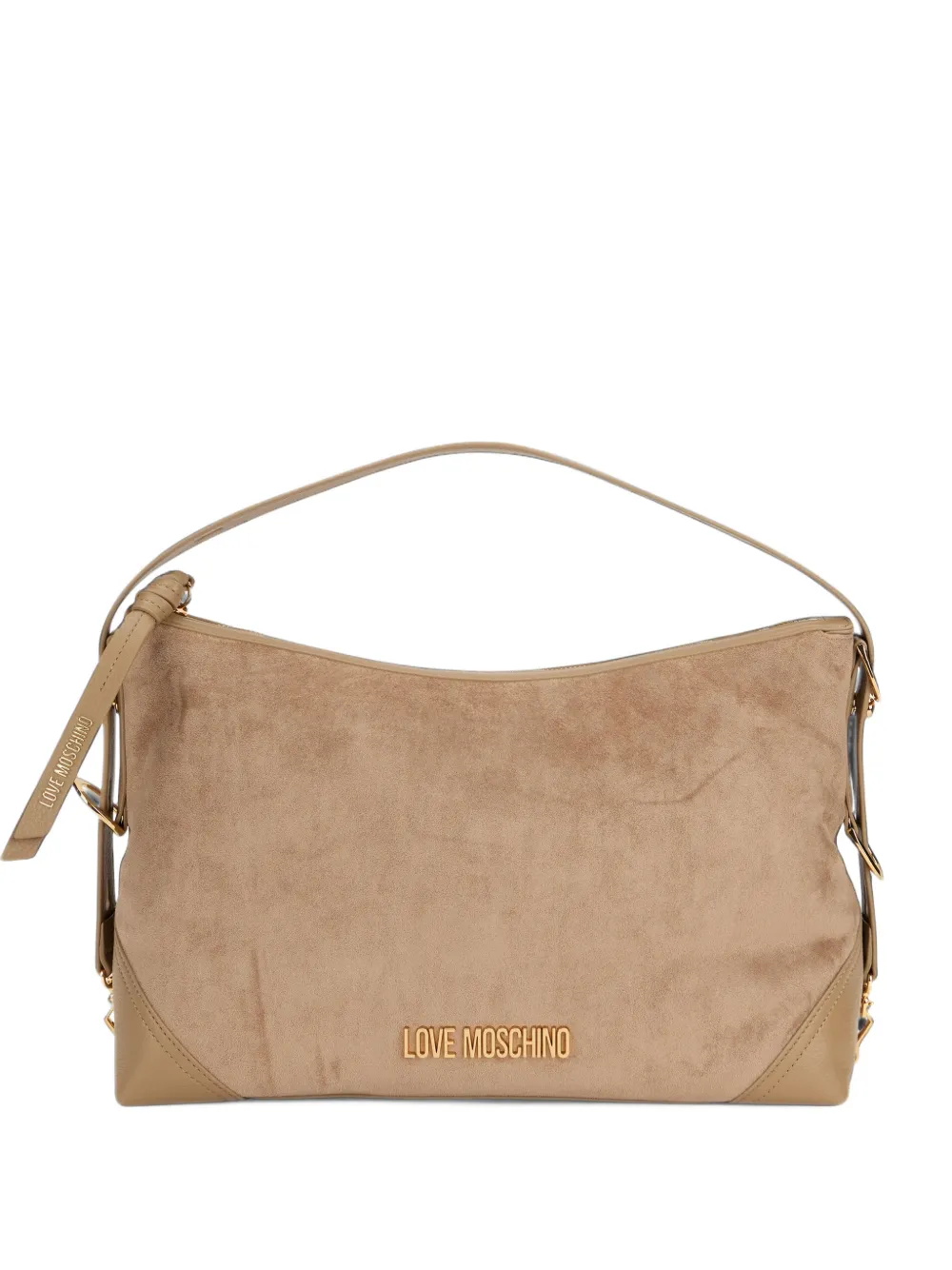 Love Moschino Schoudertas met logo-applicatie Beige