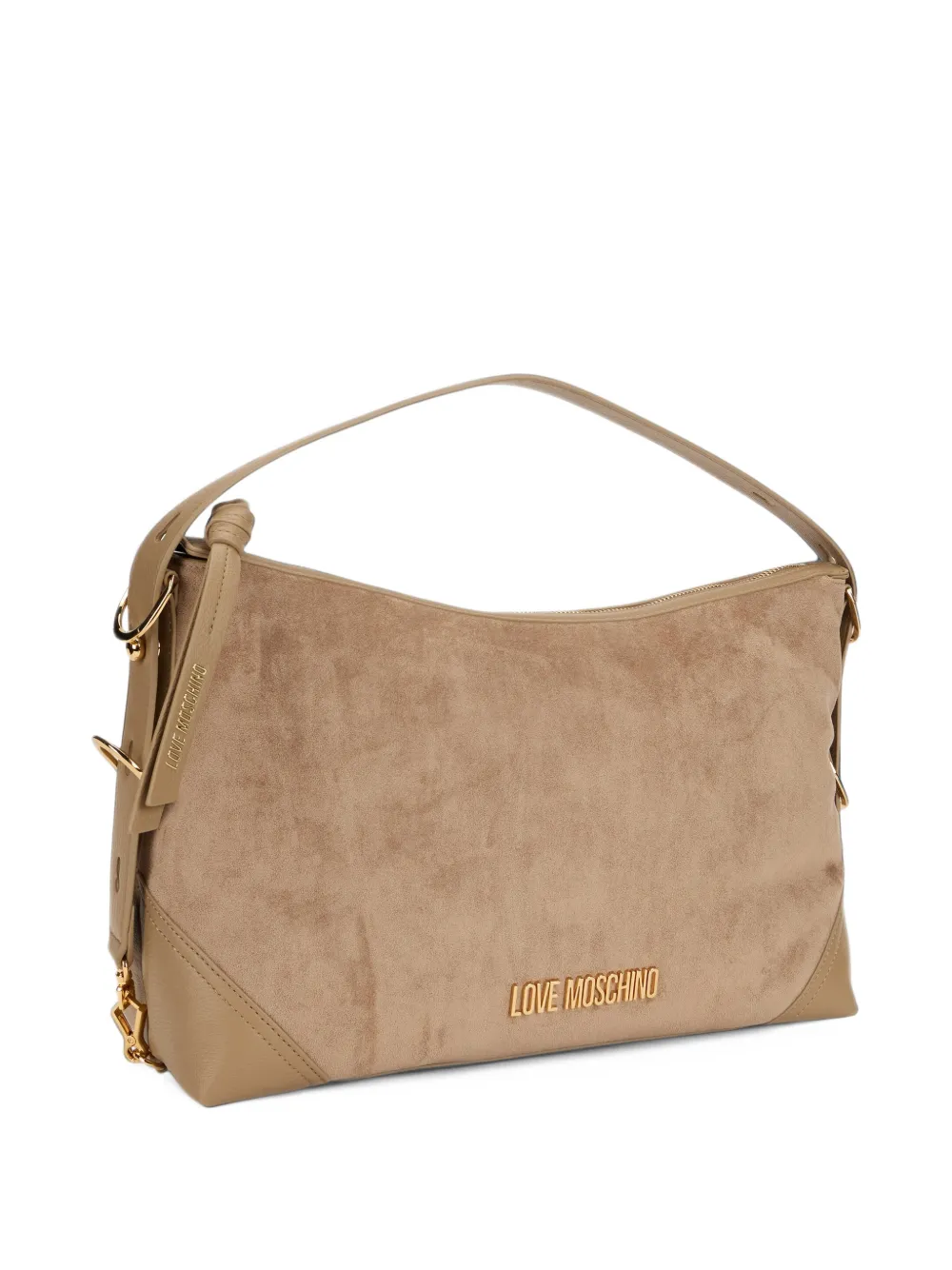 Love Moschino Schoudertas met logo-applicatie Beige
