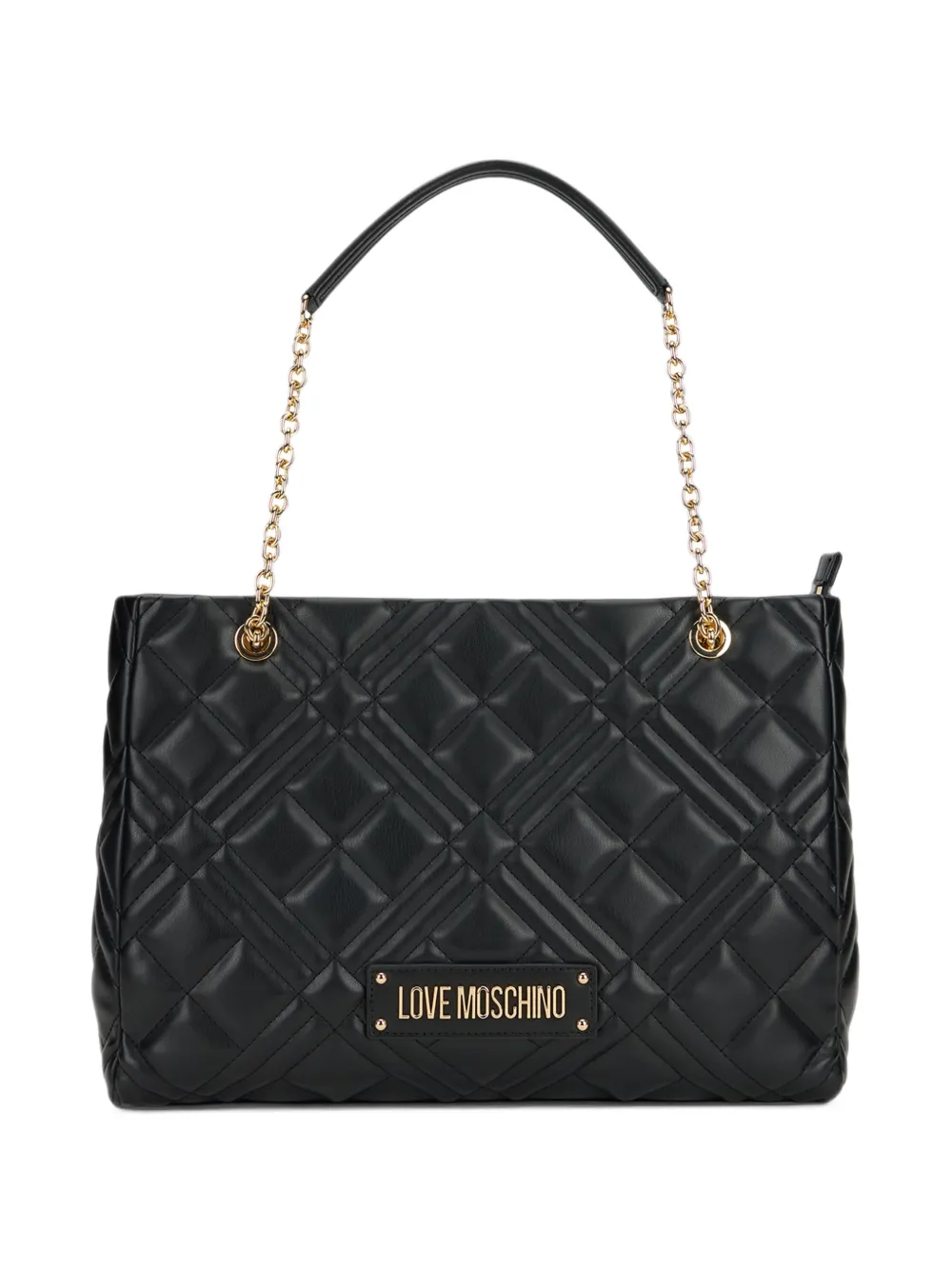 Love Moschino Shopper met logoplakkaat Zwart