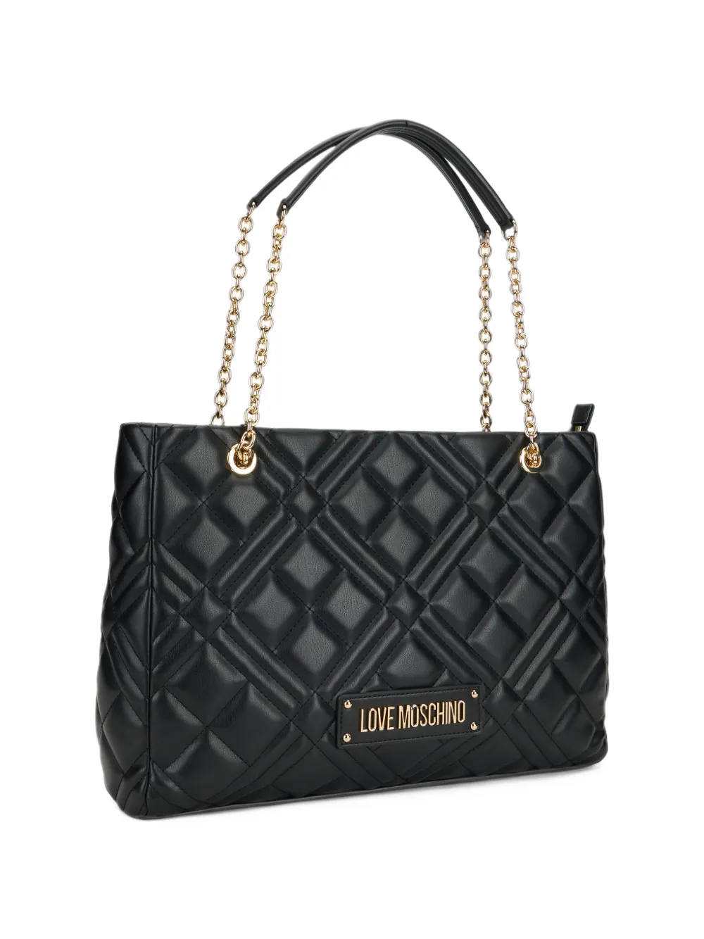Love Moschino Shopper met logoplakkaat Zwart
