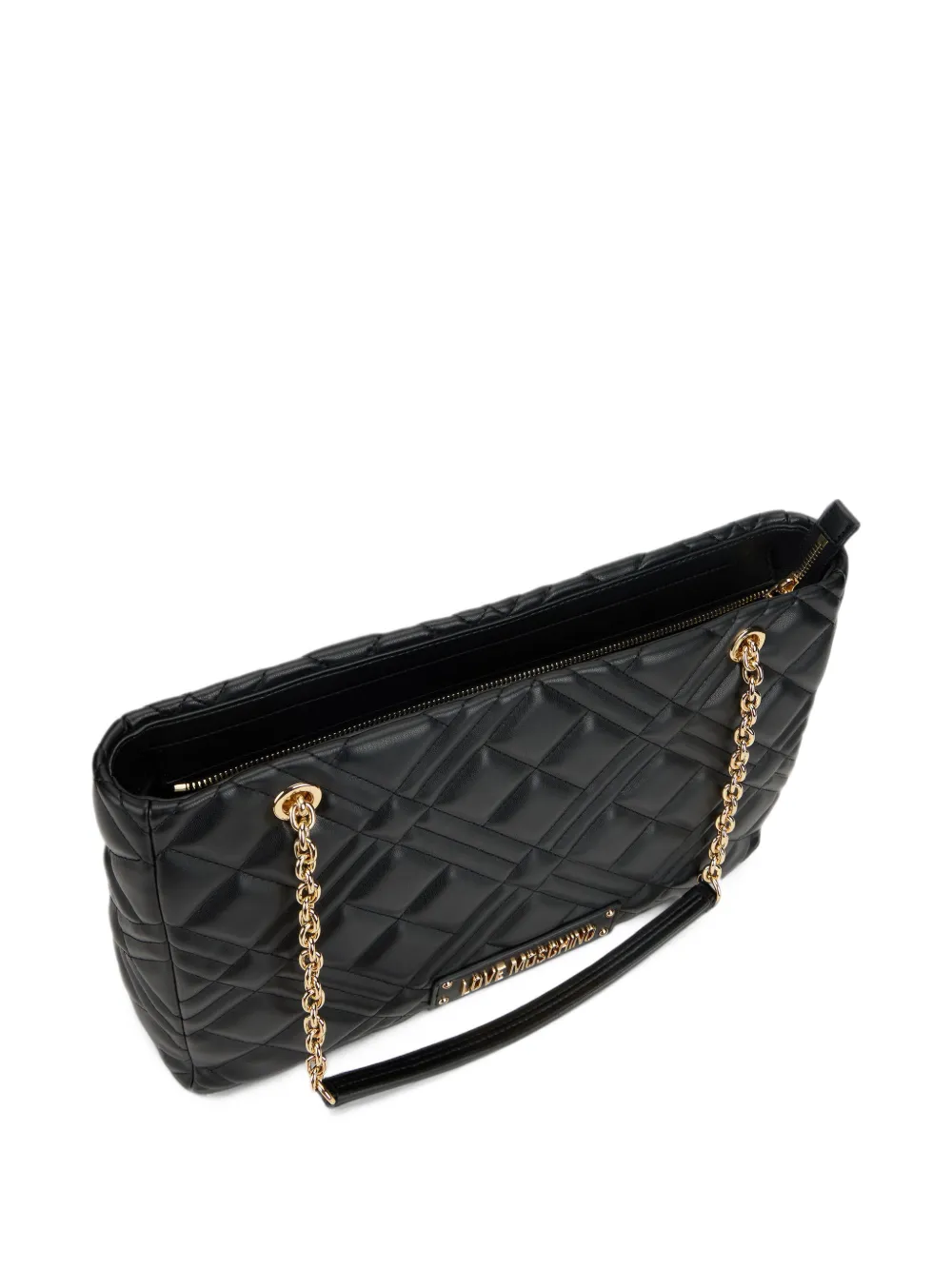 Love Moschino Shopper met logoplakkaat Zwart