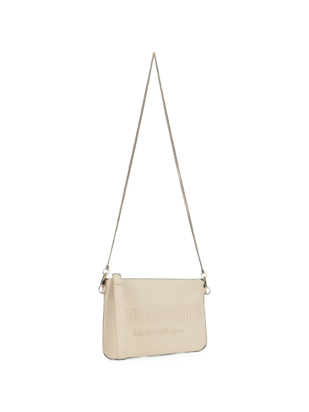 Love Moschino Schoudertas met logo-reliëf Beige