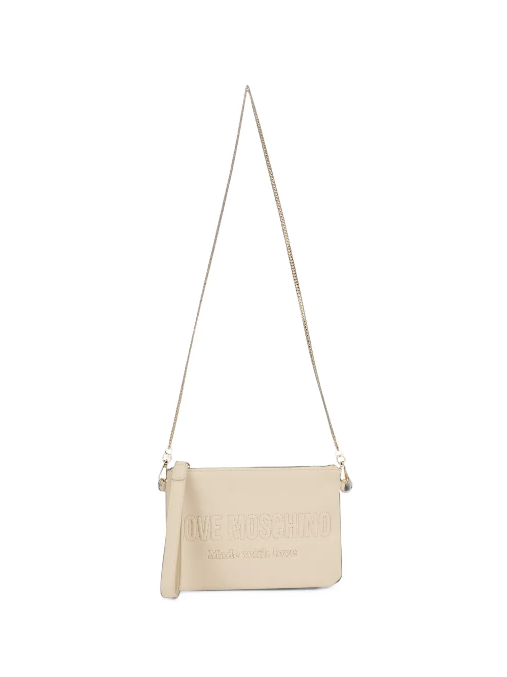 Love Moschino logo-debossed chain-link shoulder bag - Toni neutri