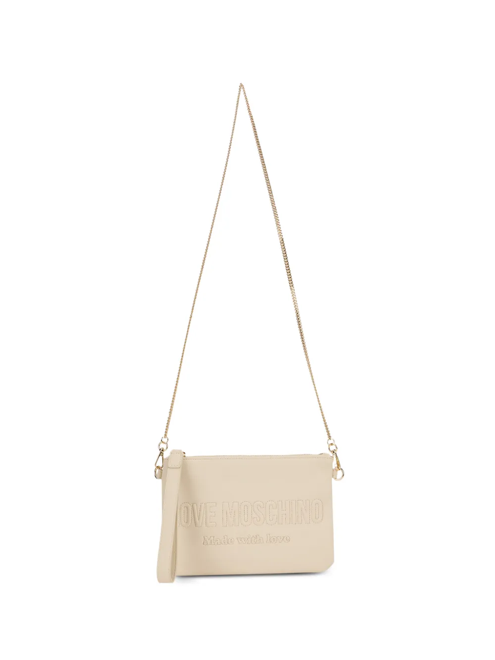 Love Moschino logo-debossed chain-link shoulder bag - Toni neutri